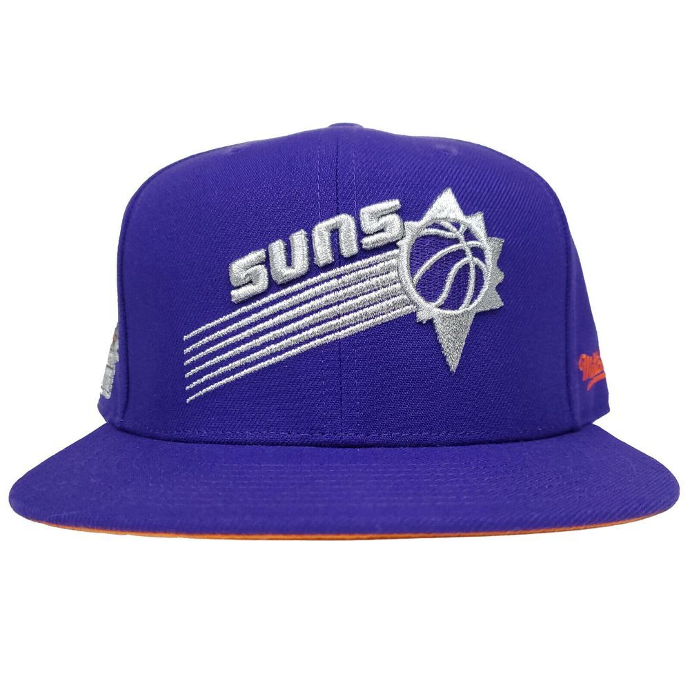 Phoenix Suns Mitchell & Ness Fitted 7 1/4 Flatbill Cap Hat 3D Logo Purple New